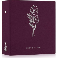 Lanpn fotoalbums 10 x 15 cm, 1000 kabatas, īpaši liels XXL lina albums portreta un ainavas fotogrāfijām, bildēm, violeta krāsā