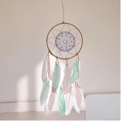 MIJOMA Pastel Mandala spalvu sapņu ķērājs - Boho dekorācija mierīgam miegam 8