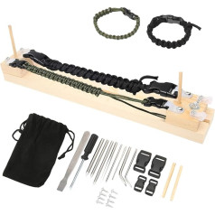 Regulējama garuma Paracord Jig aproces veidotājs, koka Paracord aproces Jig par Paracord pīšanas aušanas DIY amatniecības rīks