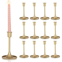 Sziqiqi Candle Holder Gold for Wedding Table Decoration - Pack of 12 Dekoratīvie sveču turētāji mētelis kamīns dzīvojamā istaba galda apdare liels