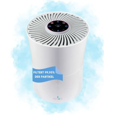 SCHWAIGER 658002 Gaisa attīrītājs H13 HEPA filtrs Smart Sensor Activated Carbon Filter 99,95% Cleaning CADR 125 m³/h 4 ventilācijas joslas taimeris un miega režīms Piemērots alerģiju slimniekiem