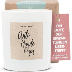 Dāvanas suņu mīļotājiem - aromātiska svece ar uzrakstu - Lucky Light, Thank You, Funny, Sustainable - Handmade Candle - Soy Wax - White