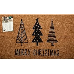 LPDoormats - augstas izturības kokošķiedras paklājs - liels brūns durvju paklājs 75cm x 45cm - iekštelpu durvju paklājs - aizsargāts āra lietošanai laipni lūdzamam paklājam - priekšējo durvju paklāji (laipni lūdzam) (Priecīgus Ziemassvē