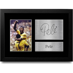 HWC Trading Pele A4 Framed Signed Printed Autographs Picture Print Photo Display Gift For Brazil Football Fans