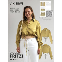 Vikisews Fritzi siuvimo modelis palaidinės dydžiai 8-24-26