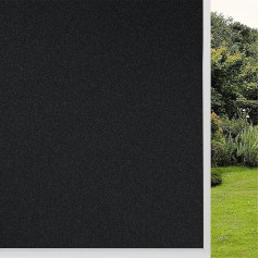 Window Film, Opaque from Outside, Adhesive Film, Privacy Screen, Frosted Glass Film, Self-Adhesive Sun Protection, Static Adhesive UV Protection Film for Home, Office, Living Room, Bathroom (Black, 60