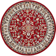 andiamo Oriental Living Room Rug, Oriental Decoration, Guļamistabas paklājs, Viegli kopjams, ar mūžīgu austrumu rakstu, 120 cm, apaļš, sarkans