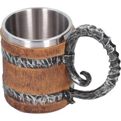 Пивная кружка Viking Beer Tankard из смолы нержавеющей стали с изысканными принтами Высокая термостойкость Кружка ручной работы для вечеринки Бар 