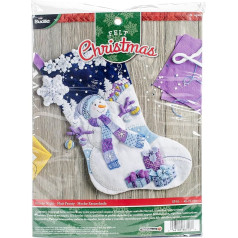 Bucilla 51992 Filca aplikāciju komplekts Frosty Night Stocking Applique, nav piemērots, daudzkrāsains, 29,84 x 22,86 x 3,81 cm