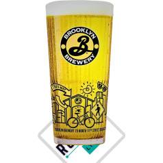 Roxley Brooklyn Brewery X1 Pint Glass 56cl Moretti Stikls arī ar 1 firmas alus vāku