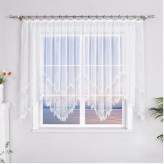 HeichkelL Caurspīdīgs aizkars Žakarda loks Aizkaru josla Šalle Universāla lente Store Ruffle Tape Dzīvojamā istaba Guļamistaba White Augstums x Platums 180 x 450 cm