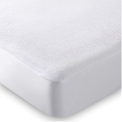 CharmsTrend Ūdensnecaurlaidīgs 100 % kokvilnas frotē dvieļu pārklājs Ultra Soft Anti Allergy elpojošs mašīnā mazgājams matrača aizsargs Super King Size (183 x 200 + 30 cm)