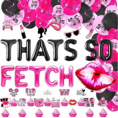 LaVenty Thats So Fetch Balloons Burn Book Banner So Fetch Party Decoration Early 2000s Party Decorations Y2K Party Decorations Mean Girls Bachelorette Party Supplies