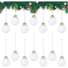 14 caurspīdīgu Ziemassvētku Baubles caurspīdīgu Ziemassvētku Baubles Hanging Ornaments Dekorācijas DIY Shatterproof Seamless Plastmasas Pildāmie Baubles Ziemassvētku eglītes kāzu apdare