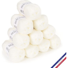 Bergère de France - BARISIENNE, Vilnas komplekts adīšanai un tamborēšanai (10 x 50 g) - 100% akrils - 4 mm - ļoti mīksts apaļš diegs - balts (Melisse)