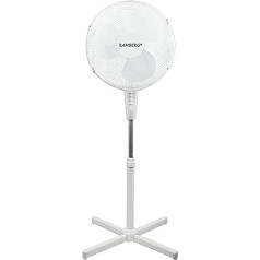 Kamberg - 00008060 40 cm Fan with White Feet 3 Speed Levels Oscillation Height Adjustable Silent 45 W