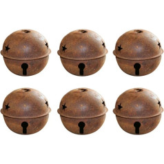 HEALLILY Ziemassvētku zvana piekariņi, rūsgana metāla zvaigzne ar dobumu Vintage DIY amatniecības ornaments Ziemassvētku svētku rotājumiem 40mm 24 Pack