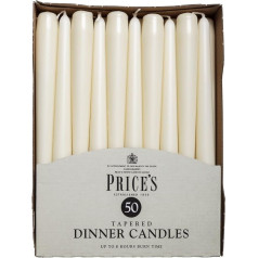 Price's Candles sveces, baltas, 50