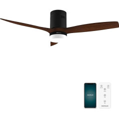 Cecotec griestu ventilators ar apgaismojumu un WiFi EnergySilence Aero 5600. 40 W, 52 collas, 3 lāpstiņas, tālvadības pults, IP44 aizsardzība, ziemas-vasaras režīms, taimeris.