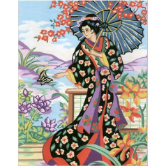 Collection D'Art Japonaise gobelēnu komplekts Geisha Girl, 100% kokvilna, daudzkrāsains, 38 x 25 x 0,5 cm