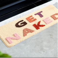 OUGPIU Get Naked Vannas paklājs 60 x 120 cm Vannas istabas paklājs Cute Bath Mat Neslīdošs mazgājams vannas paklājs Fun Bath Mat Soft Microfibre Shower Mat Absorbent Bathroom Rug