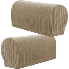 PBIEHSR roku balstu pārvalki, Stretch Armchair Couch Armrest krēsla pārvalki mēbeļu aizsargiem, neslīdošas dīvāna krēsla roku cepures Spandekss poliestera aizsargpārsegi, komplekts no 2 (Sand)