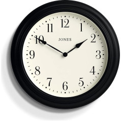 JONES CLOCKS Liels Premium arābu ciparnīca Black Supper Club sienas pulkstenis 40cm