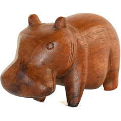 Ar roku cirsts koka Hippo - Māja Hippo - Koka Hippo skulptūra Figūra Statue Unikāls galda apdare Mājas apdare Dāvana