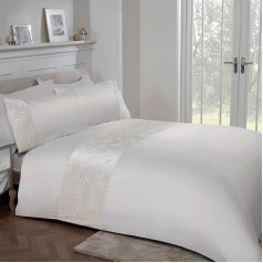 Sleepdown Ziedu samta ziedu komplekts Ivory Cream Luxury Soft Easy Care sega ar spilvendrānām King Size (220 x 230 cm) Poliesters