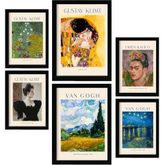 Nacnic Frida Klimt van Gogh Plakātu lapa Glezniecība Galerija Dekoratīvās gleznas jūsu dzīvojamā istaba Guļamistaba Home Wall Art Prints Izmēri A4 un A3