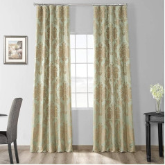 HPD Half Price Drapes JQCH-201272-108 Magdelena mākslīgā zīda žakarda aizkars,Jade & Gold,50 X 108