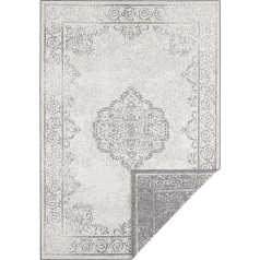 NORTHRUGS Cebu paklājs iekštelpām un ārpus telpām 120 x 170 cm - divpusējs paklājs, izturīgs pret laikapstākļiem Oriental Vintage dizaina paklājs balkonam, terasei, dārzam, ziemas dārzam, viesistabai Ūdensizturīgs, pelēks, krēmkrāsas kr