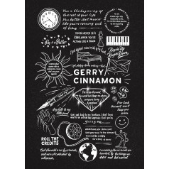 Gerry Cinnamon Doodle Lyric Plakāts - Gerry Cinnamon Print Dāvanas - Gerry Cinnamon Mākslas darbi Dāvana Gerry Cinnamon mīļotājiem Mūzikas plakāti (Black Chalkboard, A3 bez rāmja)