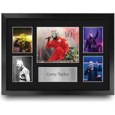 HWC Trading FR A3 Corey Taylor Gifts Printed Signed Autograph Photo for Fans of Music Memorabilia - A3 Framed