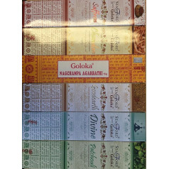 Goloka Nag Champa vīraks, 6 iepakojumos pa 15 g / Nag Champa vīraks Patchouli vīraks Chandan Goodearth Dievišķais safrāns