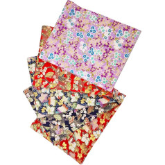 Fat Quarters 7 gabali 100% kokvilnas auduma saišķi 50x40cm iepriekš sagriezti quilting kvadrāti Patchwork, šūšanai, amatniecībai, bez atkārtota zelta zīmoga ziedu raksts