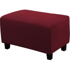 WINS Stools Cover Kvadrātveida Stretch Cover Stools Cover for Ottoman Stools Cover Taisnstūra formas vīna sarkans