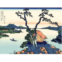 Hokusai 36 skati Fuji ezers Suwa Woodblock japāņu sienas mākslas plakātu drukas bieza papīra 18x24 collu