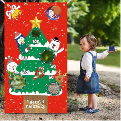 Ziemassvētku foto rekvizīti Banner Xmas Throwing spēle ar 3 pupiņu kabatām Christmas Toss spēles Banner Ziemassvētku tēma Party spēles bērniem Xmas Ziemassvētku Ziemassvētku Ziemassvētku ballīte piederumi