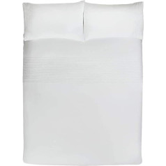 Sleepdown Pintuck Stripe Luxury Easy Care Soft Cozy sega ar spilvendrānu pārvalku 220x230cm White