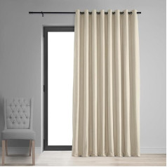 HPD Half Price Drapes VPCH-VET1217-108-GR Signature aptumšojošs aizkars, īpaši plats, ar cilpām, samts, 1 gabals, poliesteris, ziloņkaula krāsa, 100 X 108