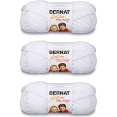 Bernat Softee Chunky 3 pack dzija, 80 g, ļoti apjomīga, 6 gabaliņi - balta - var mazgāt veļasmašīnā un žāvēt veļas žāvētavā.