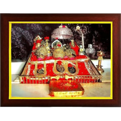 zig zag Goddess Maa Vaishno Devi/Mata Small Photo Frame for Wall Table, Small (6 x 8 inch, Acrylic Glass), Brown