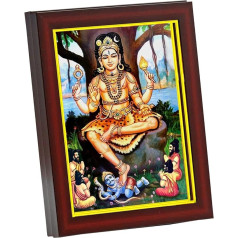 zig zag Dievs Dakshinamurthy / Dakshinamoorthy Small Photo Frame for Wall Table Pooja Room Size (6x8 collas, akrila stikls)