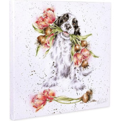 Wrendale Designs Blooming With Love White Canvas Art Print Square 8x8 inch (20x20cm)