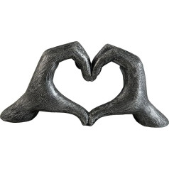 Hands Love Sculpture Antique Silver Gold Bronze Color Life Size 26cm Expression of Appreciation and Love Valentine's Day I appreciate you I love you Wedding Gift (Antique Silver)