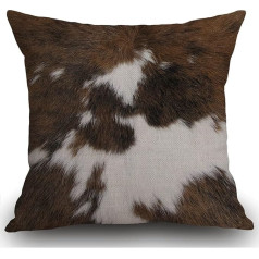 Smooffly Cowhide Ādas spilvenu pārvalks Dekoratīvs vīriešiem Sievietes Dzīvojamā istaba Guļamistaba Sofa krēsls 18x18 collu