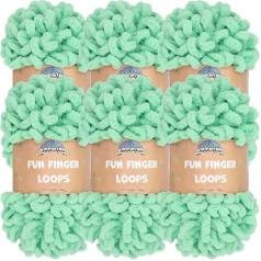 JubileeYarn Fun Jumbo Polyester Finger Loop dzija Peppermint - 100 g bumbiņā - 6 šķeterējumi