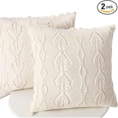 Makrame lapu spilvenu pārvalki Boho stils 18x18 collu ziloņkaula 45x45cm 2 Pack