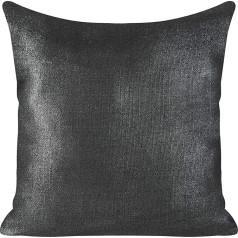 Eurofirany Spilvenu pārvalki Shimmering Luminous Couch Cushion Covers Dīvāna spilvenu pārvalki Dekoratīvie spilveni Double Pack Set of 2 Pillowcases Dekoratīvie spilveni Black + Silver 45 x 45 cm